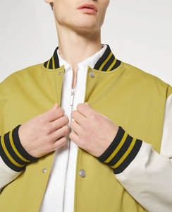 Blouson aviateur en laine respirante personnalisé OEM blouson d'hiver en coton de baseball Letterman veste en vrac motif de broderie décoration polaire - Product Image 4