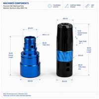 Manchons, adaptateurs, caches rainurés, cannelés et coniques sur mesure en acier inoxydable et aluminium anodisé usinés CNC de précision - Usine OEM