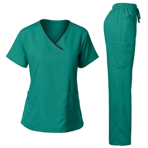 Vestido de Enfermería de manga corta con cuello levantado multicolor, conjunto de uniforme de Hospital de Spandex de alta calidad para hombres y mujeres - Product Image 4