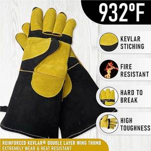 Cómodo desgaste Guantes de soldadura de alta calidad Estilo único Color liso Guantes de soldadura de aspecto moderno - Product Image 4