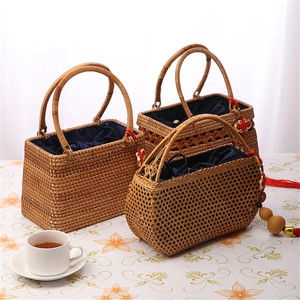 Hand-braided mini <b>bags</b> for women rattan handbag storage <b>bag</b> purses wholesale <b>clutch</b> handbags - Product Image 1