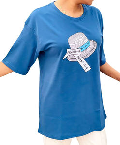 Camiseta de hombro caído para mujer Premium Diseño personalizado de cuello redondo de moda 100% algodón Precio barato al por mayor del proveedor de BD - Product Image 1