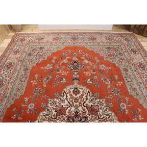 Tapis turc, tapis vintage 8,2x12 pieds, tapis en laine abstrait rouge et gris - Product Image 3