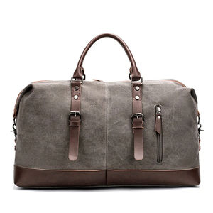 Large Capacity Vintage Canvas Travel <b>Bag</b> for Men Fashion <b>Weekender</b> Carry-On Duffel Zipper Closure <b>Shoe</b> <b>Compartment</b> for Personal - Product Image 4