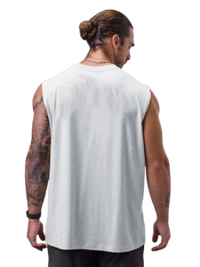 Venta al por mayor de logotipo impreso personalizado Delgado fitness camiseta sin mangas transpirable hombres top - Product Image 6