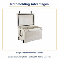 Moule de rotomoulage personnalisé OEM ODM, grande glacière à roulettes pour crème, bac à glace de pêche moulé par rotation, direct usine