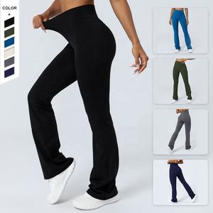 กางเกงขายาวทรงกระบอกเอวสูง ขาบาน ทรงใหม่ ผ้าเนื้อบางเบา กระชับสะโพก เหมาะสำหรับออกกำลังกาย เล่นโยคะ สำหรับผู้หญิง - Product Image 6