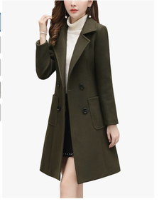 NEW ARRIVAL DIRECT FACTORY WOMEN ELEGANT NOTCHED COLLAR DOUBLE BREASTED WOOL <b>BLEND</b> OVERCOAT BANGLADESH CUSTOM LOGO OEM CLOTHING - Product Image 3