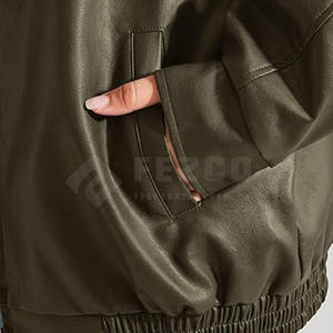 Chaqueta de Cuero Tejida de Invierno para Mujer, Nueva Moda, 100% Cuero Genuino, Logotipo Frontal, Secado Rápido y Transpirable, Servicio OEM Personalizado - Product Image 5