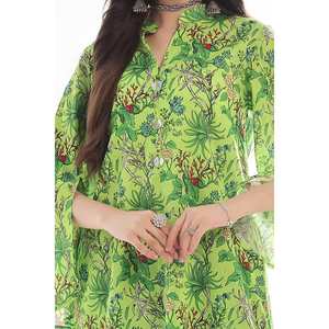 Camisa de Lino Estampada sin Costuras SL-52053 con Estampado Floral Largo, Elemento de Moda, 1 Pieza - Product Image 2