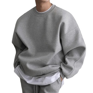 Nueva sudadera gruesa de cuello redondo, estilo oversized y corte cropped, con logo personalizado, 500 g/m², cuello simulado, sudadera con capucha de algodón para hombre - Product Image 1