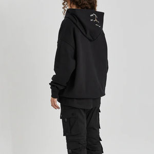 Sudadera recortada de talla XS de peso pesado para hombre Sudadera con capucha de invierno informal más vendida con serigrafía 3D y bordado de apliques 3D - Product Image 6