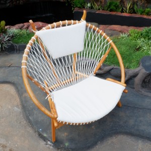 Modern Design Indoor and Outdoor Leisure <b>Lounge</b> <b>Chairs</b> Teak Solid Teak Wood with Woven Rope Seat Backrest for Hotel <b>Living</b> <b>Room</b>. - Product Image 4
