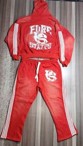 Fabricants de vêtements survêtements de jogging personnalisés impression bouffante 3D logo fermeture éclair sweats à capuche surdimensionnés ensemble pantalons de survêtement et sweat à capuche baggy - Product Image 3