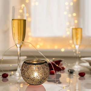 Bougeoir votif en verre mosaïque de qualité usine élégante pour balcon et décoration de Noël Lanterne de qualité et support de lumière T - Product Image 3