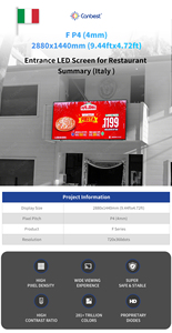 Canbest F4 P4 4Mm 2880X1440Mm 9.44Ftx4.72Ft Entrance Outdoor <strong>Led</strong> <strong>Screen</strong> <strong>Display</strong> Digital Billboard For Restaurant In Italy - Product Image 2