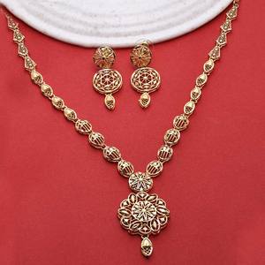 Venta al por mayor de diseño moderno 14K 18K 24K chapado en oro de latón de las mujeres collar pendientes conjunto de lujo ortodoxo de inspiración turca boda - Product Image 1