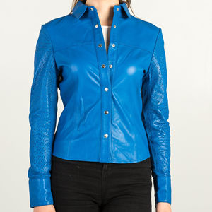 2025เสื้อผู้หญิงหนังแท้วินเทจสำหรับฤดูหนาว, เสื้อเบลาส์เสื้อออฟฟิศทรงหลวมระบายอากาศได้ดีเป็นมิตรกับสิ่งแวดล้อม - Product Image 1