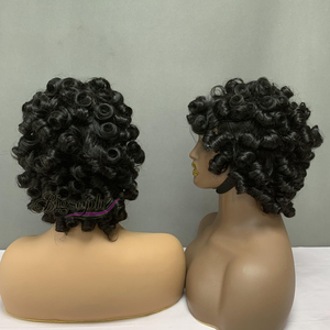 Best Selling 12 Inch Full Bang Spring Curl Vietnamese Bob <b>Wig</b>, <b>Wigs</b> For Black Women, Fashionable Curls Easy To Manage - Product Image 1