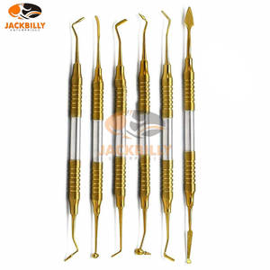 Juego de instrumentos de relleno de compuesto Dental de 6 piezas, instrumentos médicos dentales de acero inoxidable antiadherentes con revestimiento de titanio dorado - Product Image 6