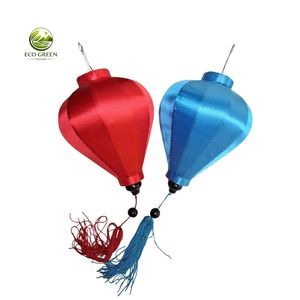 <b>Red</b> <b>Silk</b> Lantern Handmade Diamond Shape Hoi An <b>Silk</b> Lantern Hanging Decor For Party Decoration - Product Image 3