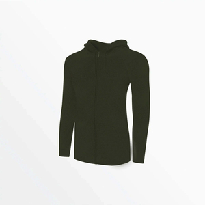 Men's Custom <b>Lightweight</b> Full Zip Hoodie Stretch Fabric Activewear <b>Jacket</b> with Front Logo for Gym or Casual Use - Product Image 1