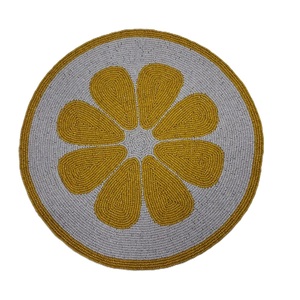 แผ่นรองจานปักลูกปัดแก้วทำมือสไตล์พุทธศาสนา ตกแต่งโต๊ะอาหาร ลายดอกไม้ ปรับแต่งสีและขนาดได้ NOVA STAR CRAFT - Product Image 4