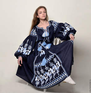 100% prix usine authentique ukrainien Folk brodé coton brodé plein ballon manches longues femmes conceptions ukrainiennes - Product Image 1