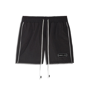 Oem Custom Manufacture Piping Lightweight Nylon <b>Shorts</b> Customized Summer Relaxed Fit <b>Shorts</b> With Rubber <b>Patch</b> - Product Image 4