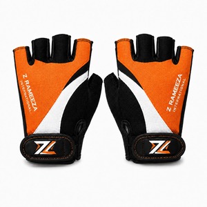 Cycling Racing Gloves <b>Half</b> Finger Knitted Breathable Letter Pattern Contrast Color Red Trim Winter Wear Neoprene Non-<b>Slip</b> - Product Image 1