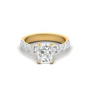 Anillo de compromiso con diamante de corte radiante de 2.00 quilates, color F, claridad VS, diamante cultivado en laboratorio en oro de 14 quilates, para ocasiones especiales y fiestas. - Product Image 1
