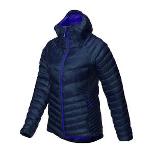 Chaqueta acolchada ligera para mujer, corte ajustado, con capucha, para invierno, cálida, para actividades al aire libre, con cremallera en contraste - Product Image 6