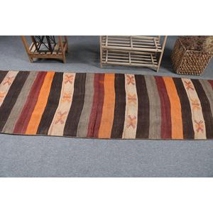 2.5x9.2 ft Vintage <b>Rug</b>, <b>Runner</b> Turkish <b>Rug</b>, Brown Moroccan <b>Rug</b> - Product Image 3