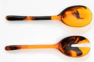 Cuillère de service à salade personnalisée design moderne Vaisselle en résine réutilisable et durable Vaisselle en miroir blanche Aqua Swirl Angel Partyware Factory - Product Image 6