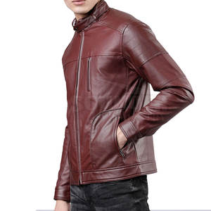 Veste en cuir véritable pour hommes, vêtements grande taille décontractés, à la mode à bas prix, fabriquée au Pakistan, veste en cuir pour hommes au design personnalisé - Product Image 3