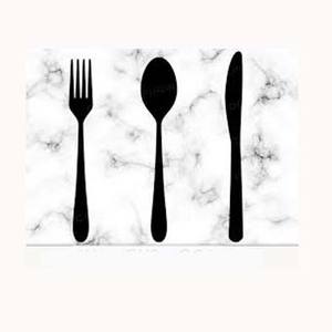 Poudre mate noire de concepteur d'acier inoxydable enduite de la poignée unique de concepteur de style couverts simples de mariage de luxe - Product Image 1