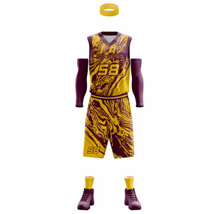 Maillot de basket-ball en polyester vierge respirant à séchage rapide pour hommes uniformes avec logo personnalisé uniforme de basket-ball par sublimation - Product Image 4