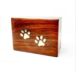 Small Walnut <b>Wood</b> Memory <b>Keepsake</b> <b>Box</b> with Hinged Lid for Jewelry Trinkets Treasures Storage Can Also Be Used Pet Caskets Urns - Product Image 2