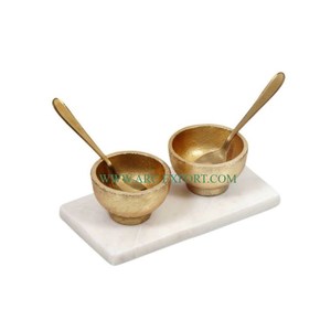 3 bols antiques en laiton doré vintage avec plateau de haute qualité bols de service de nourriture de luxe les plus vendus à un prix raisonnable - Product Image 6