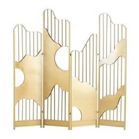 Paravent pliant avec miroir encadré d'or, séparateur d'espace élégant pour la maison et le bureau, cloison réfléchissante et élégante