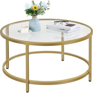 Gold Color Metal Coffee Side <b>Table</b> Modern Design for Your Living Room or Lounge Space - Product Image 4
