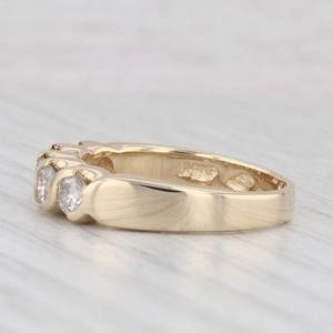 แหวนแต่งงานประดับหินสีทอง14K แบบกลมตัดในห้องปฏิบัติการแหวนหมั้นเพชรสำหรับผู้หญิงของขวัญครบรอบปีที่5สำหรับปาร์ตี้ - Product Image 2