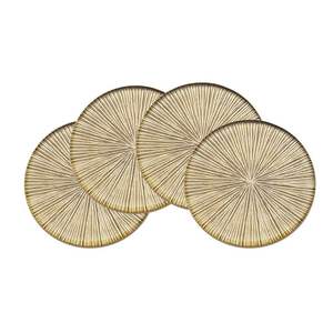 Ensemble de 4 sous-verres ronds en aluminium bon marché en argent pour le thé et le café ensemble de 4 sous-verres le plus abordable - Product Image 2