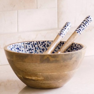 ของขวัญคริสต์มาสสติกเกอร์เคลือบพิมพ์ชามสลัดและชุดเซิร์ฟเวอร์สลัดชามผลไม้ตกแต่งชามไม้เครื่องใช้ในบ้านเครื่องครัว - Product Image 4