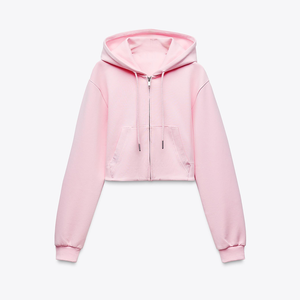 Sudadera con capucha holgada OEM estilo FZ con cremallera para mujer Sudadera con capucha elegante con cordón personalizable para mujer - Product Image 1