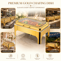Chauffe-plats de luxe en acier inoxydable 9L chauffe-plats pour hôtel mariage Buffet traiteur or chauffe-plats