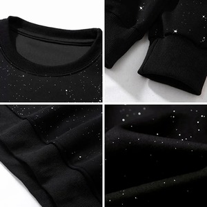 Sweat-shirt à capuche surdimensionné avec motif ciel étoilé, printemps automne, logo personnalisable, sweat-shirt pour homme, taille plus, col rond, manches longues, haut décontracté - Product Image 6