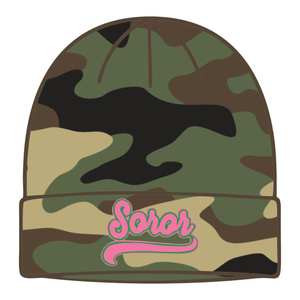 Bonnet en tricot camouflage pour sororité grecque, rose et vert, pour femmes, vêtements décontractés élégants pour l'hiver - Product Image 5