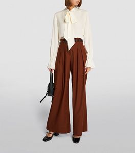 100% coton matériel à la mode à la mode vêtements décontractés surdimensionné taille haute jambe large pantalon pantalon pour femmes - Product Image 2