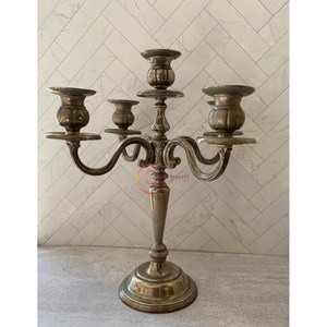 Vintage Design Top Quality <b>Brass</b> Candelabra Tabletop Decorative Metal <b>Candlestick</b> Holder Unique Candle Jar Hotels and Resorts - Product Image 2
